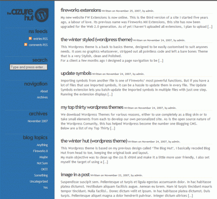Azure Hut in 100 Excellent Free WordPress Themes