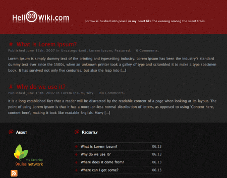 Darkred in 100 Excellent Free WordPress Themes