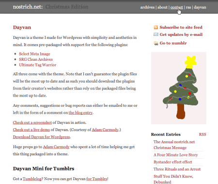 Dayvan in 100 Excellent Free WordPress Themes