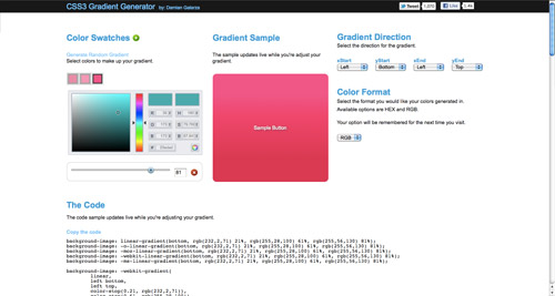 CSS3 Gradient Generator