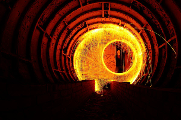 angle grinder collection d'images de light painting
