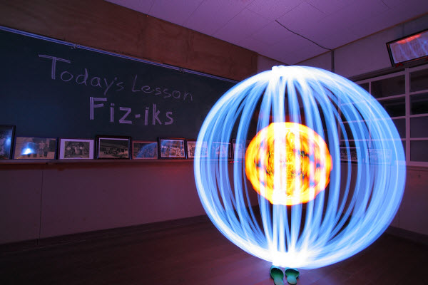 ballin in school collection d'images de light painting