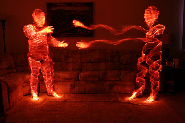 body stretching collection d'images de light painting