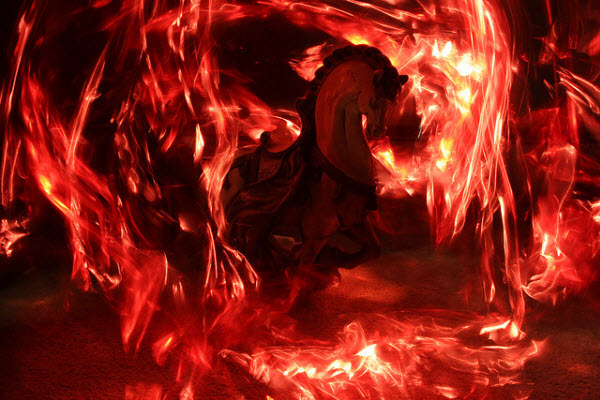 inferno horse collection d'images de light painting