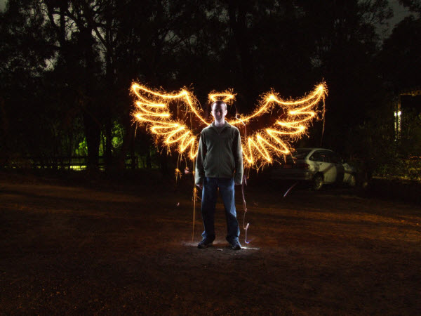 the angel collection d'images de light painting
