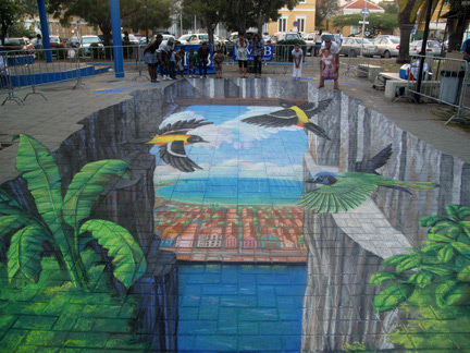 Falaises peinture de la rue 3D