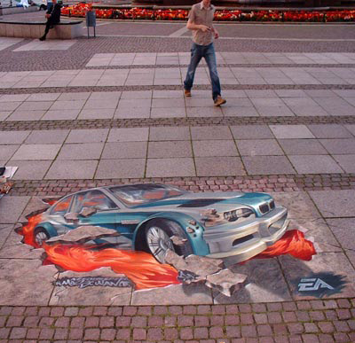 Convention de jeux vidéo peinture de la rue 3D