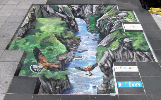  la Semaine verte peinture de la rue 3D