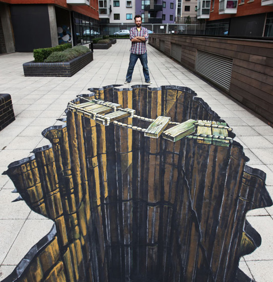Pont Ropey peinture de la rue 3D