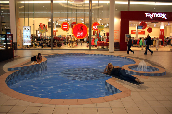 Piscine peinture de la rue 3D