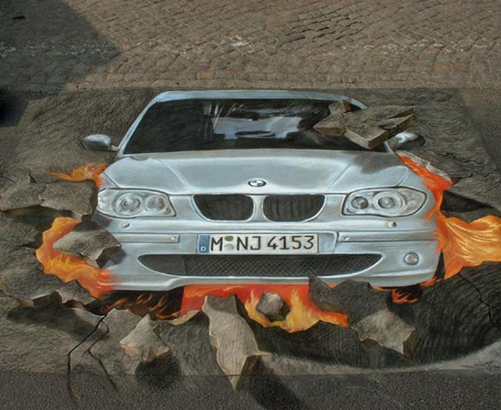 bmw berlin peinture de la rue 3D