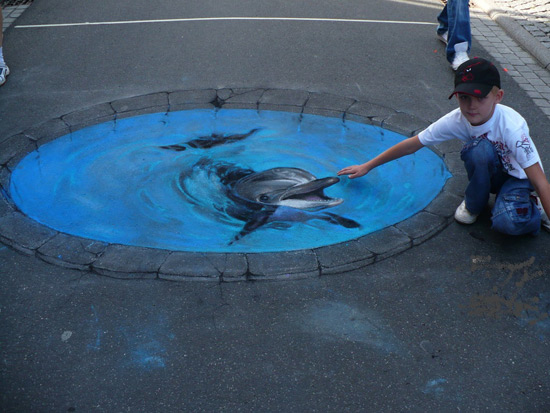 Dauphin peinture de la rue 3D