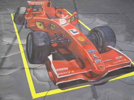 f1Singapour peinture de la rue 3D