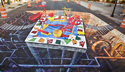 Trape à souris peinture de la rue 3D