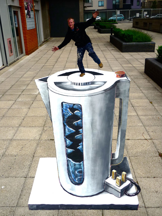 Mettre la bouilloire peinture de la rue 3D